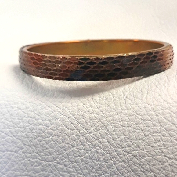 Hand Painted Python Snakeskin/ Bangle Bracelet/ Handcrafted by J.Monique - Picture 12 of 12